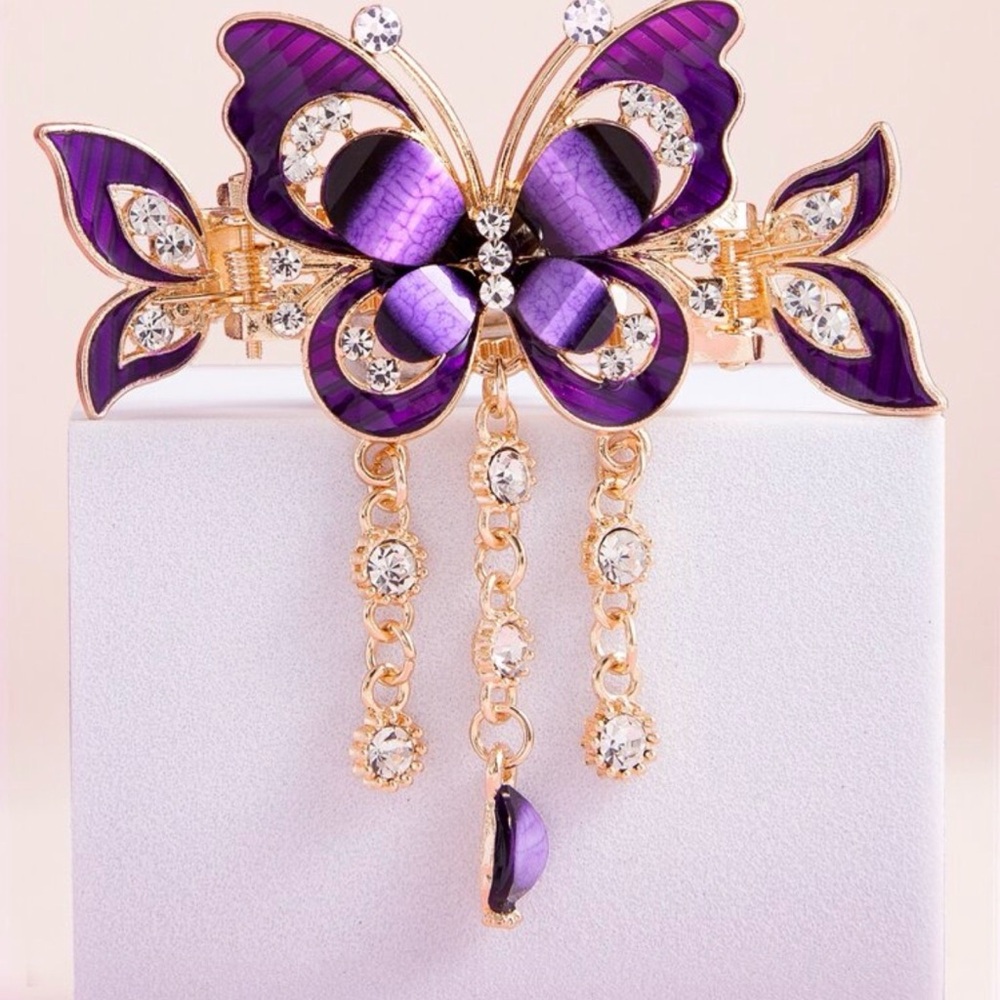 Elegant Purple Butterfly hair clip